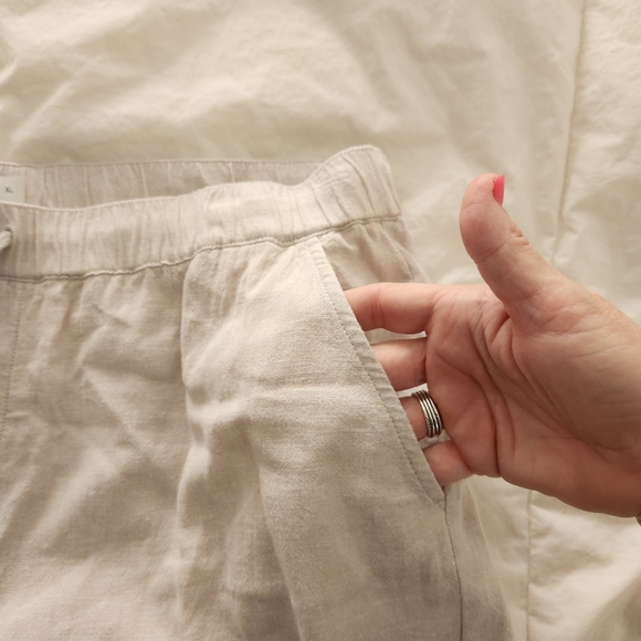 Vineyard Vines Linen Wide Leg Pants Womens XL Beige Travel Beach - Picture 5 of 10